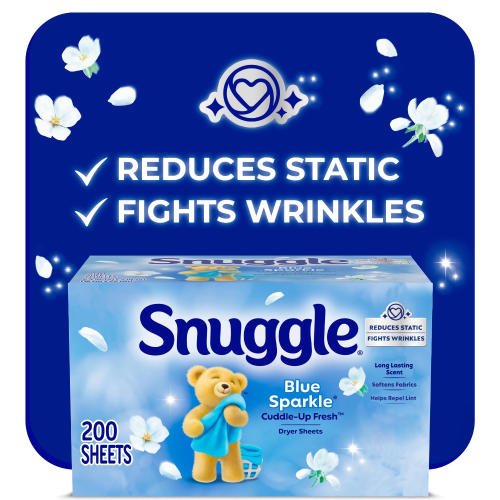 Fabric Softener Sheet - Blue Sparkle Cuddle Up Fresh Dryer