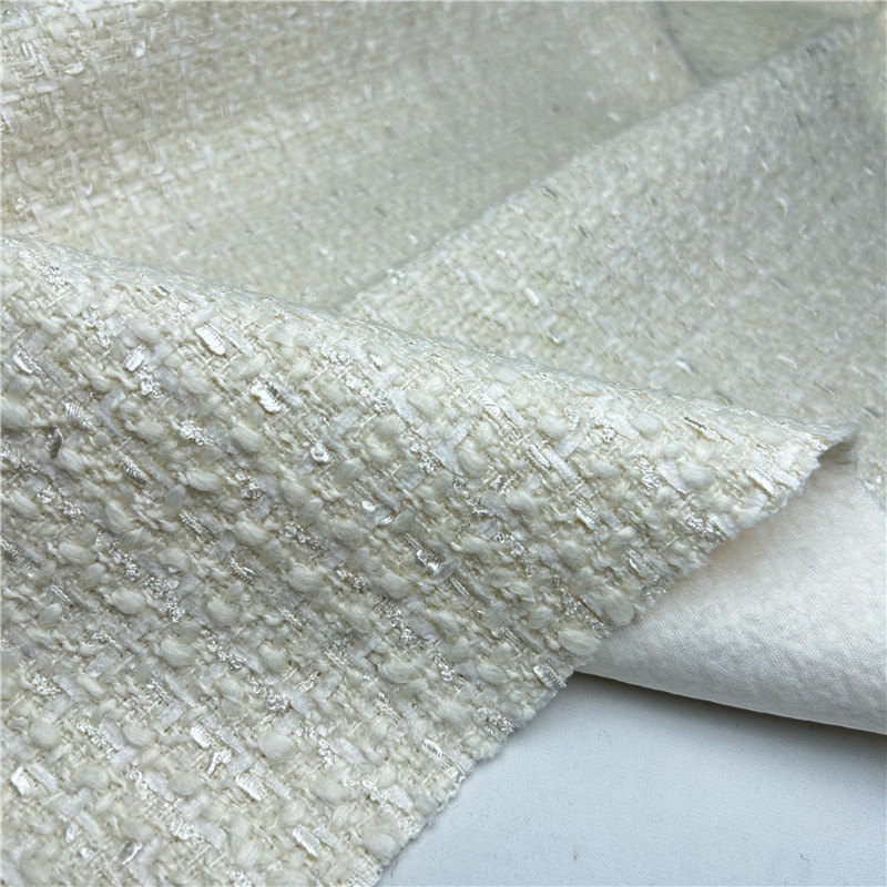 Sewing Tweed - Beżowy francuski luksusowy drapowany frędzel tkany
