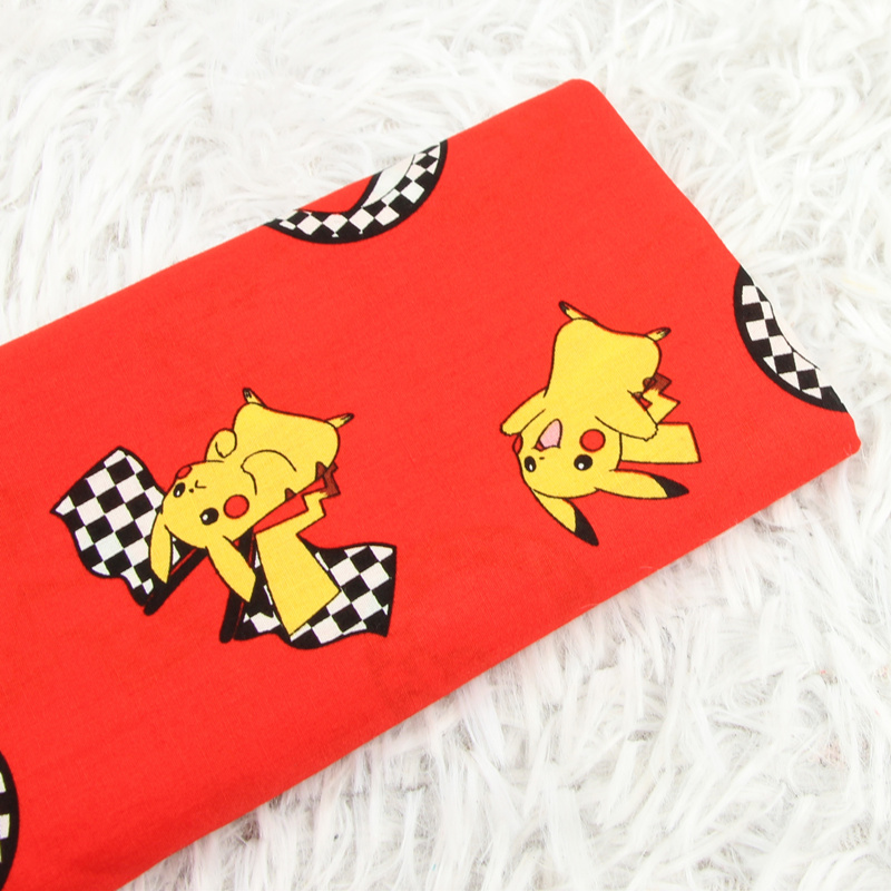 Textile And Sewing Materials - 140cm szerokość Pokemon kieszonkowy potwór czerwony