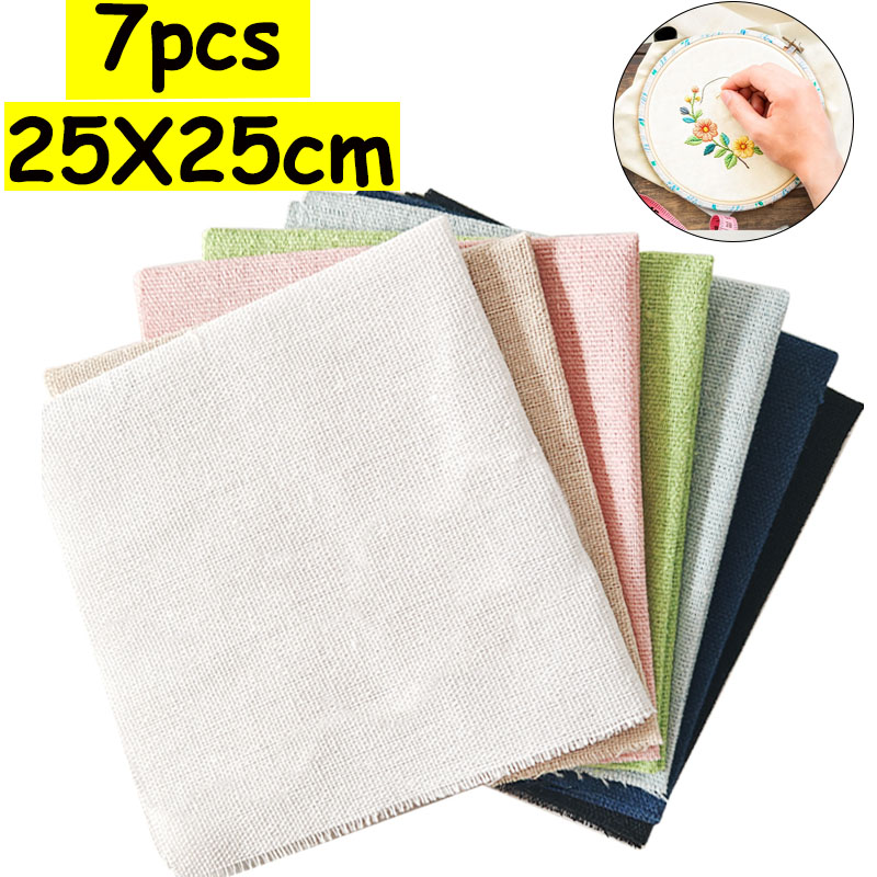 Sewing Textile Art - 7-częściowy zestaw lnianych tkanin o wymiarach
