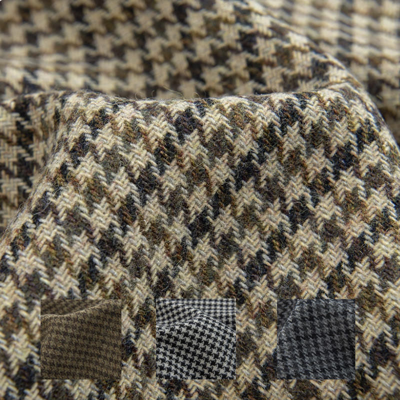 Sewing Tweed - Jasna kawa, mała krata w pepitkę,