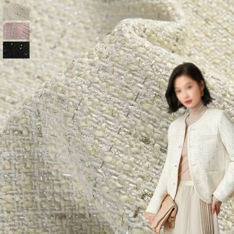 Beżowa kolorowa i złota przędz – Sewing Tweed recenzja i cena