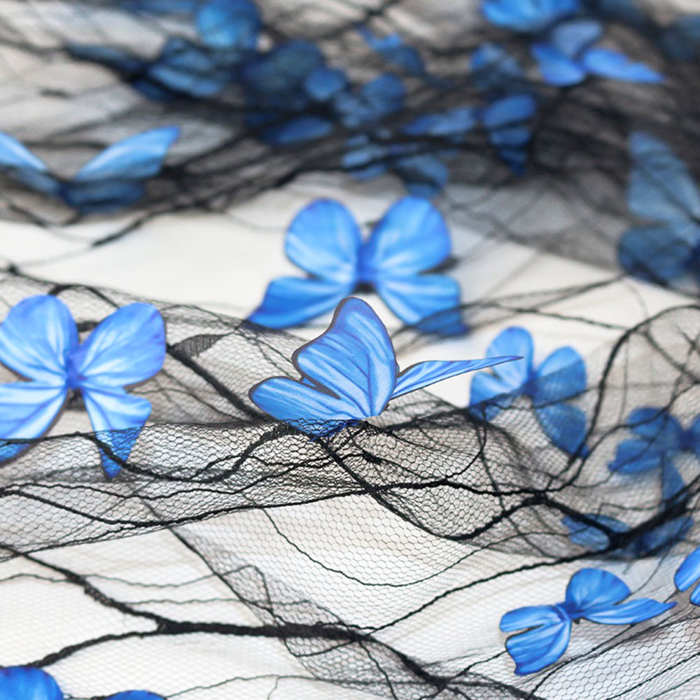 1 jard 3D żywe motyle koronkow – Sewing Embroidery Fabric recenzja i cena