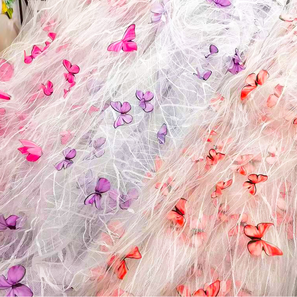1 jard 3D żywe motyle koronkow – Sewing Embroidery Fabric recenzja i cena