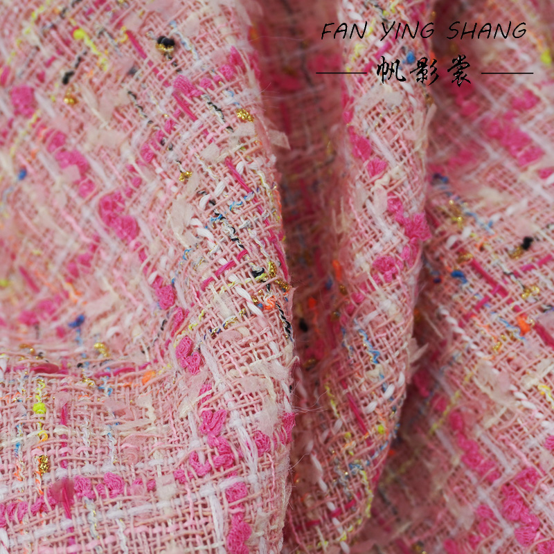 Różowa tkanina tweedowa z fręd – Sewing Tweed recenzja i cena