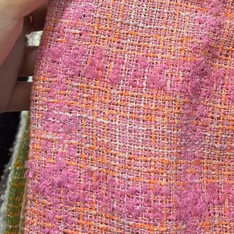 Różowo-pomarańczowa krata z tk – Sewing Tweed recenzja i cena