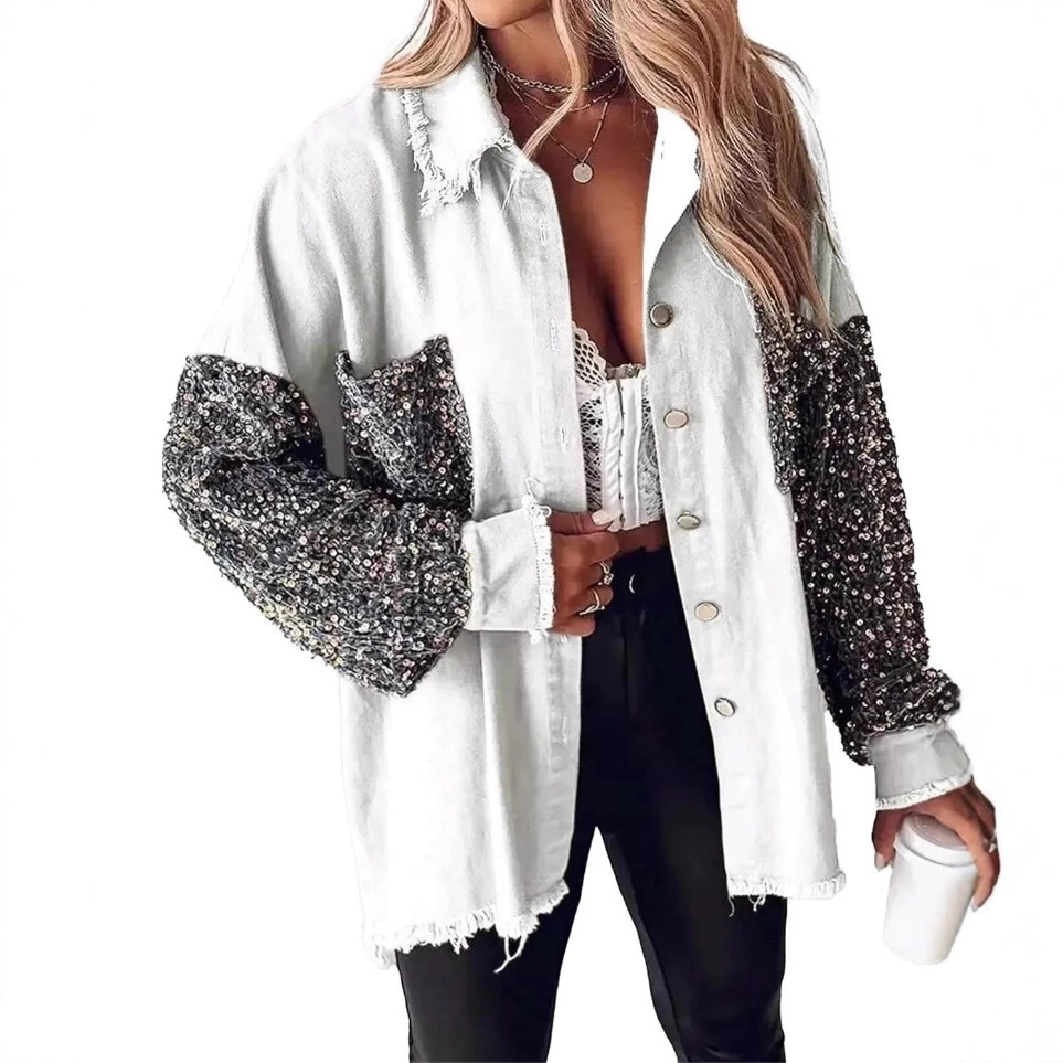 Damska kurtka dżinsowa z cekin – Sewing Jackets recenzja i cena
