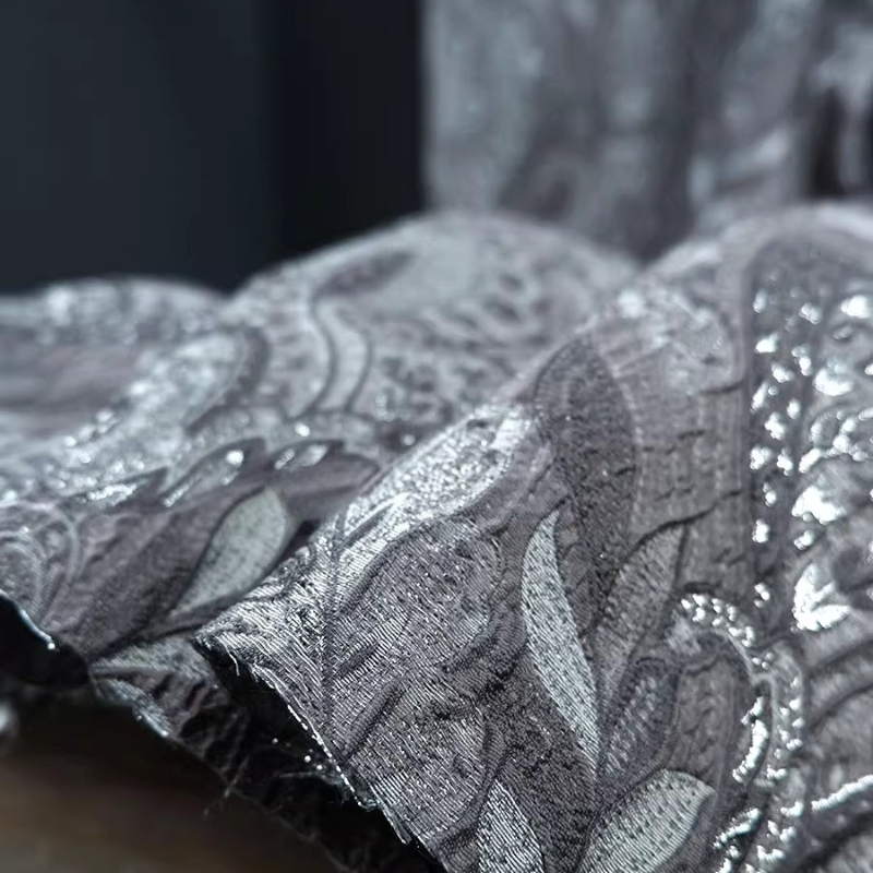 Szare, żakardowe zasłony w sty – Textile And Sewing Materials recenzja i cena